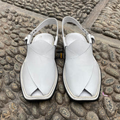 Charssada Chappal white  -Pure Leather Handmade