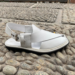 Charssada Chappal white  -Pure Leather Handmade