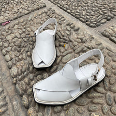 Charssada Chappal white  -Pure Leather Handmade