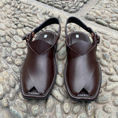 Charssada Chappal Chocolate Brown  -Pure Leather Handmade (