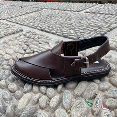 Charssada Chappal Chocolate Brown  -Pure Leather Handmade (