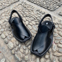 Charssada Chappal black -Pure Leather Handmade