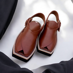 Kaptaan Chappal Double Sole Mustard - Pure Leather Handmade