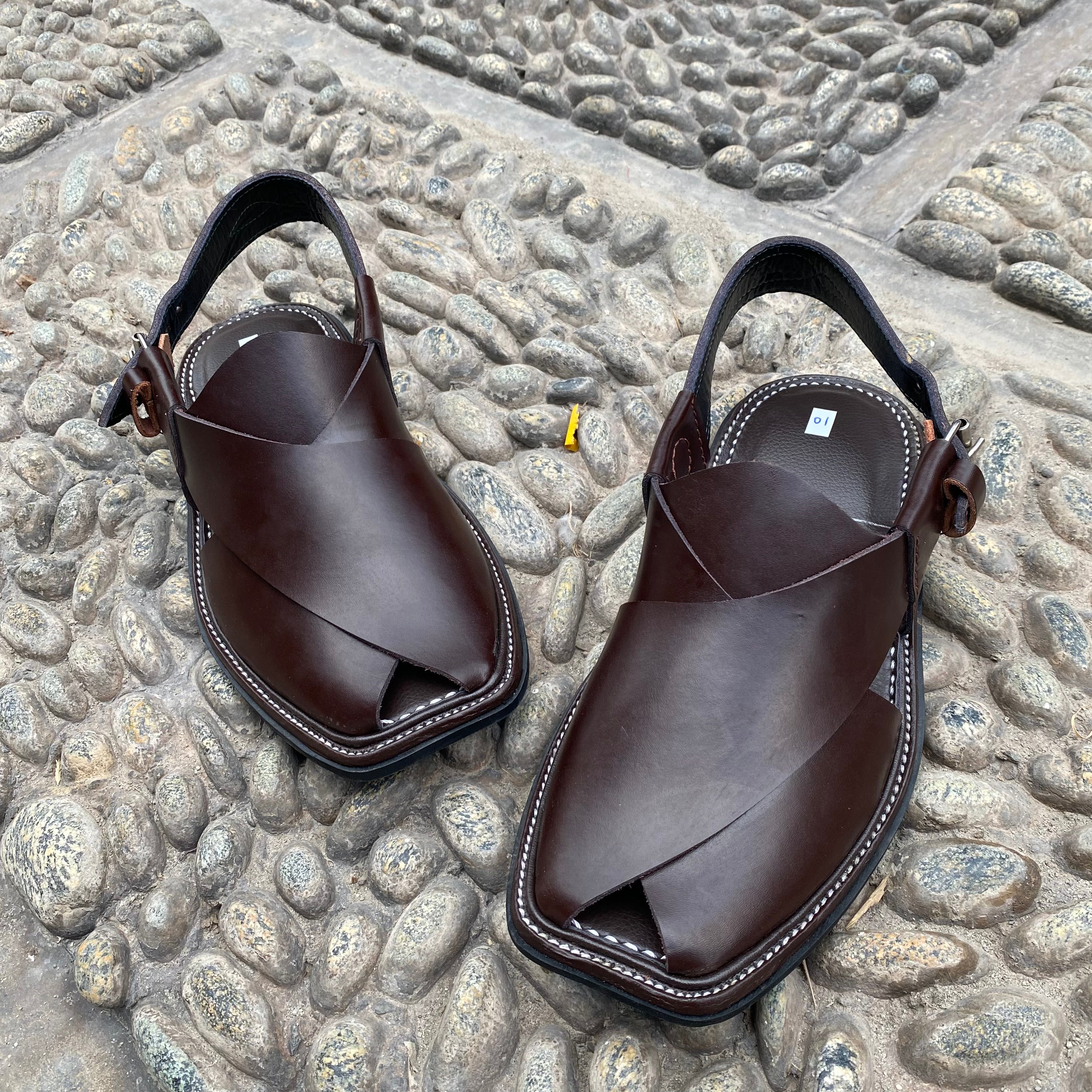 Charssada Chappal Chocolate Brown  -Pure Leather Handmade (