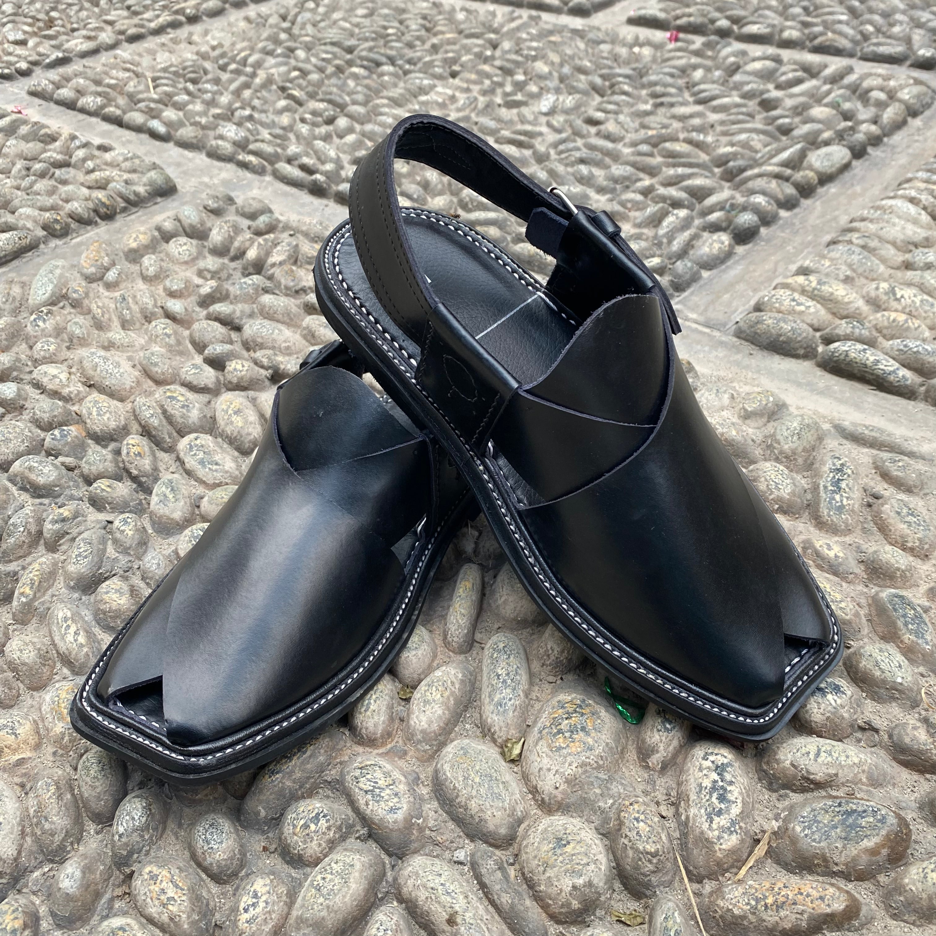 Charssada Chappal black -Pure Leather Handmade