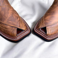 Double Sole Takidar Chappal Tiger Print - Pure Leather Handmade Peshawari chappal