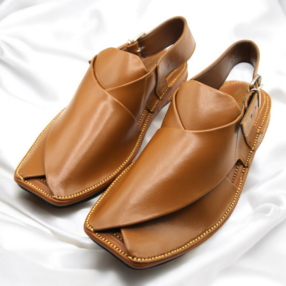 Zardari chappal Yellow - Pure Leather Handmade Peshawari chappal