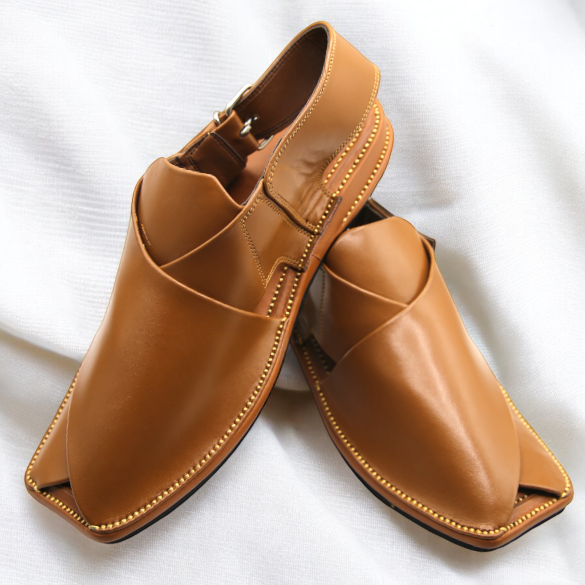 Zardari chappal Yellow - Pure Leather Handmade Peshawari chappal
