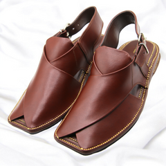 Zardari chappal Mustard - Pure Leather Handmade Peshawari chappal