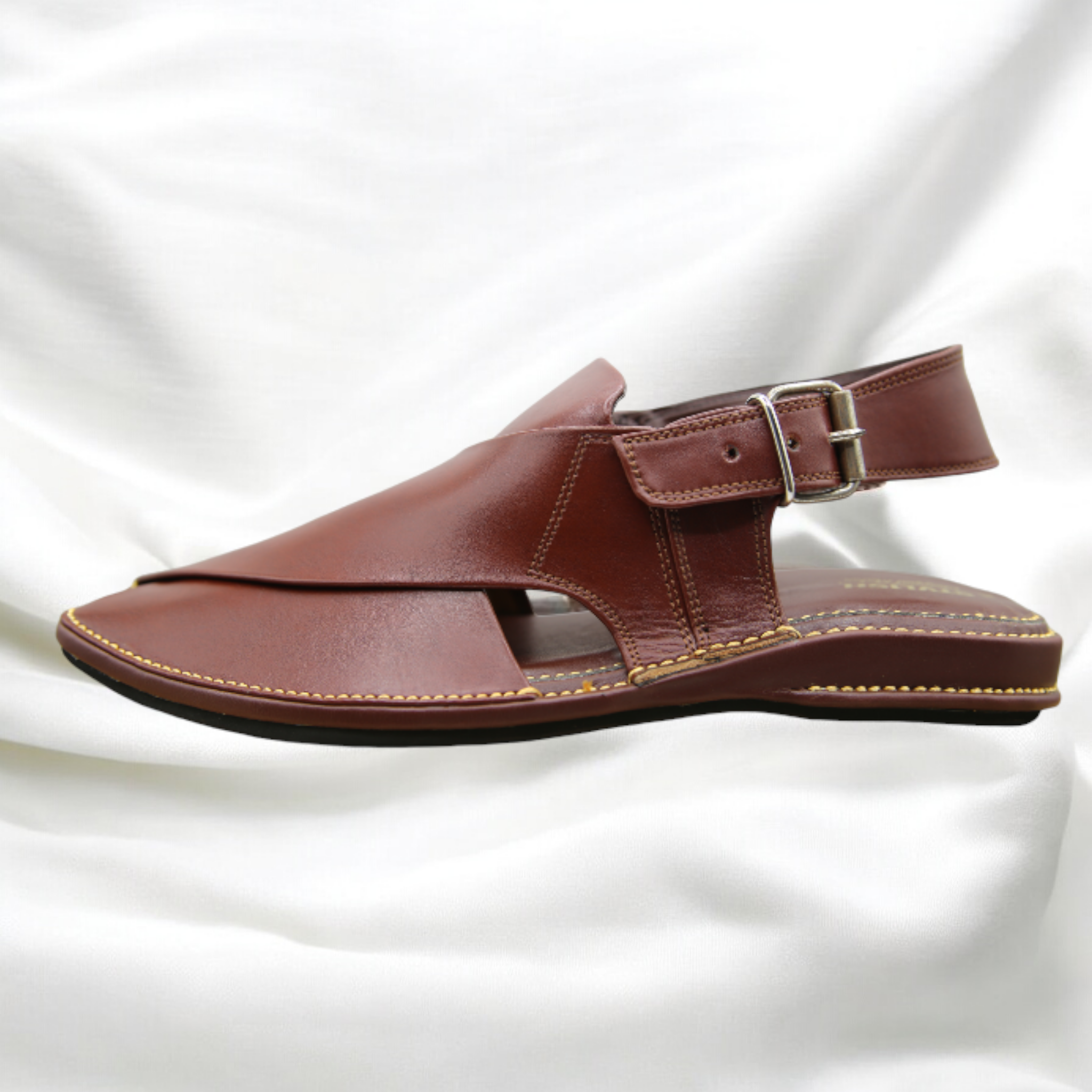 Zardari chappal Mustard - Pure Leather Handmade Peshawari chappal