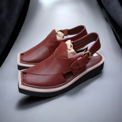 Kaptaan Chappal Double Sole Mustard - Pure Leather Handmade