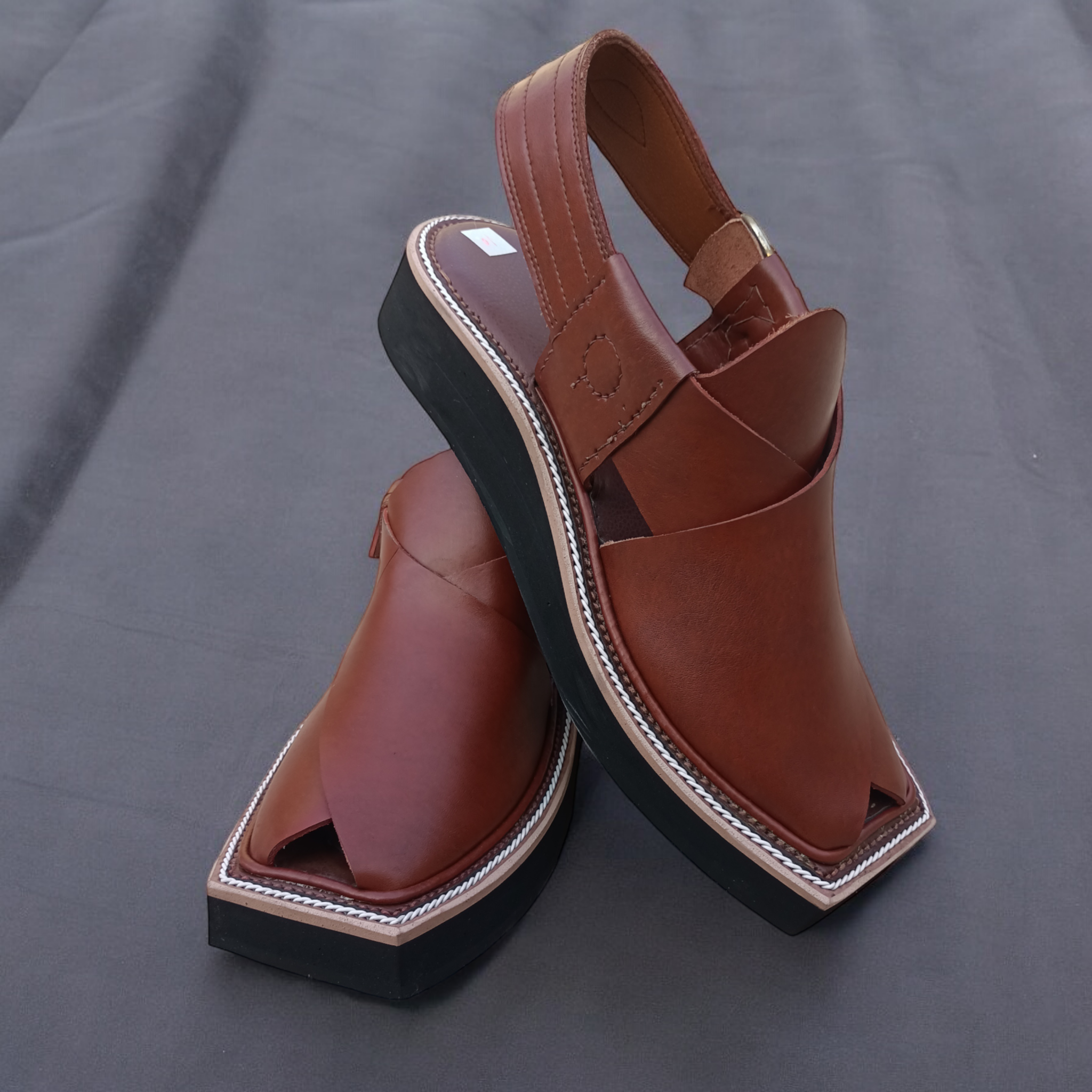 Kaptaan Chappal Double Sole Mustard - Pure Leather Handmade