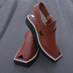 Kaptaan Chappal Double Sole Mustard - Pure Leather Handmade