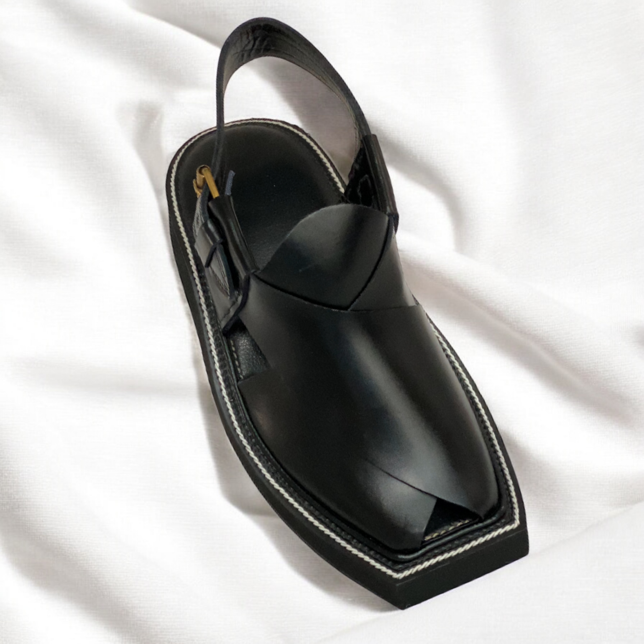 Katpaan Chappal Double Sole Black - Pure Leather Handmade
