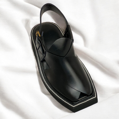 Katpaan Chappal Double Sole Black - Pure Leather Handmade