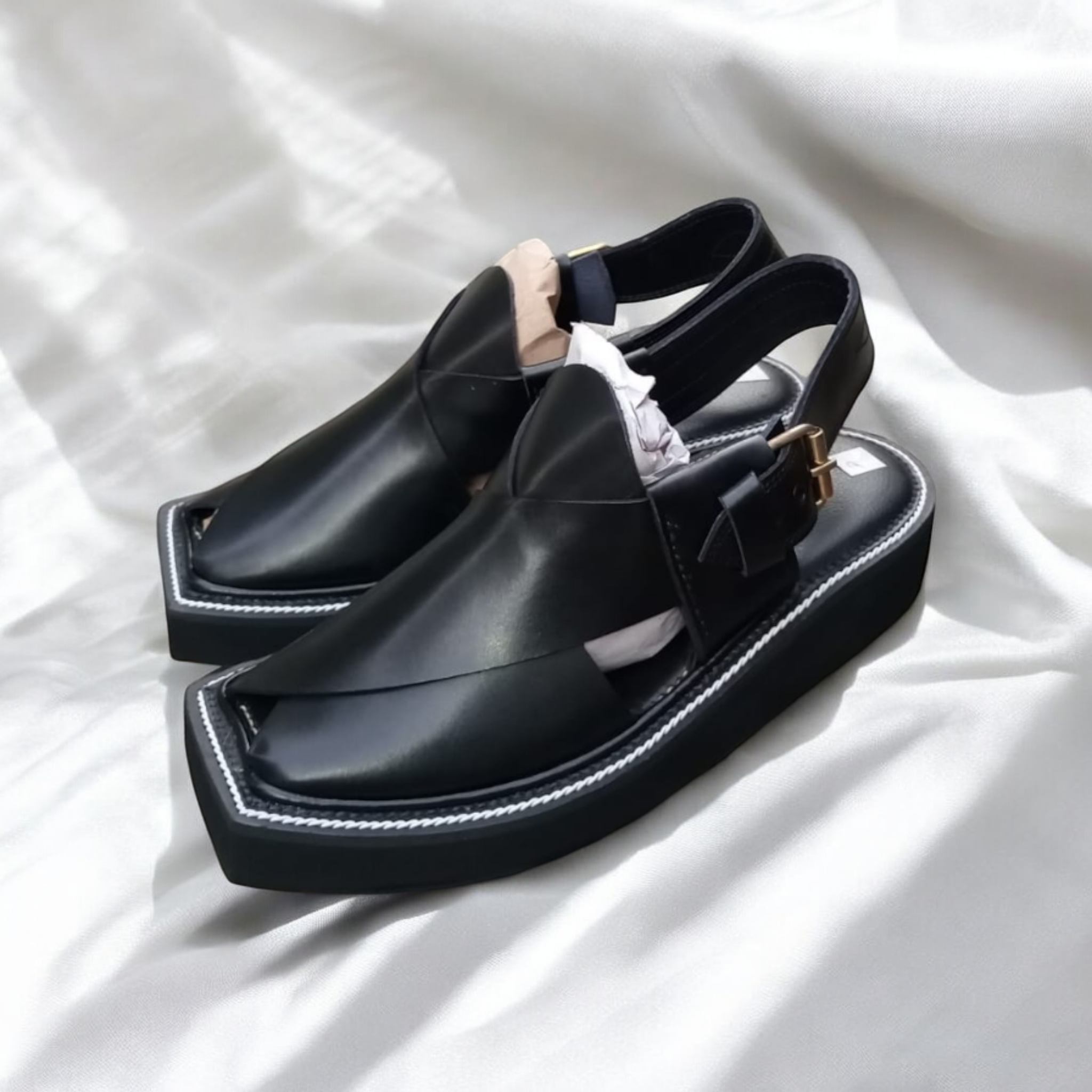 Katpaan Chappal Double Sole Black - Pure Leather Handmade