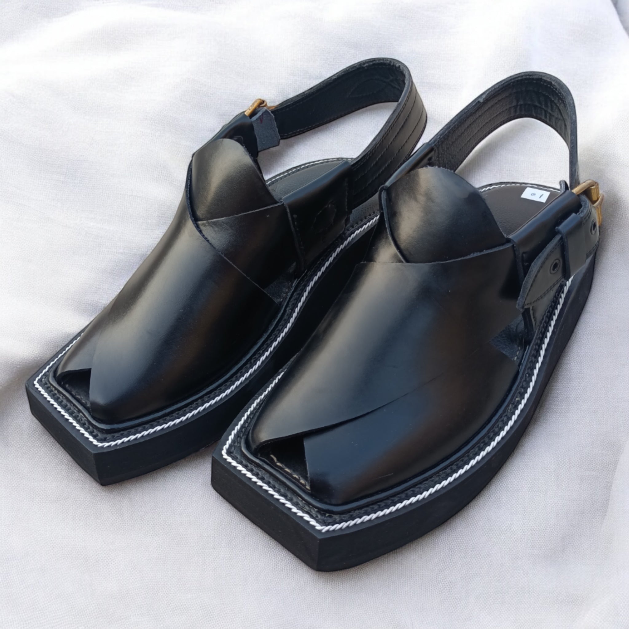 Katpaan Chappal Double Sole Black - Pure Leather Handmade