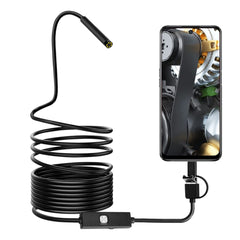 3-in-1 USB Endoscope Inspection Camera – Android, iPhone & PC Compatible | HD Borescope with LED Light